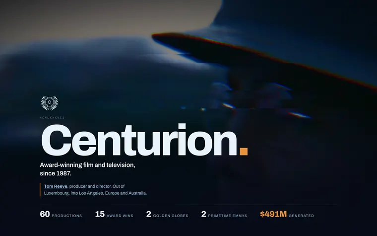 The Centurion single-page website.
